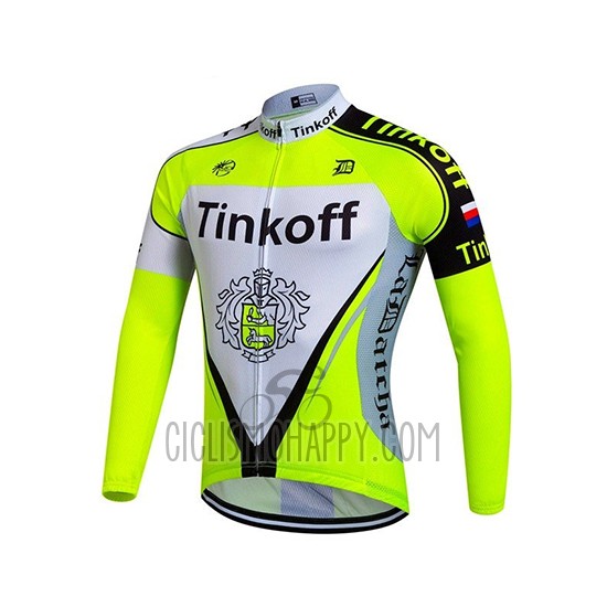 Tinkoff Cycling Jersey Bib Tight 2017 Long Sleeve Bright Green